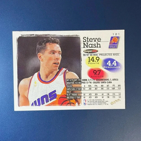 Steve Nash 1997-98 NBA Hoops Phoenix Suns Basketball Card - Picture 2 of 2